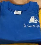 T Shirt Bleu enfant brodé