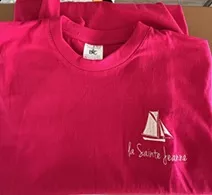 T shirt rose enfant brodé